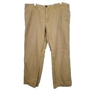 Eddie Bauer Mens Flannel Lined Hiking Paints Size 40x30 Beige Straight Outdoor